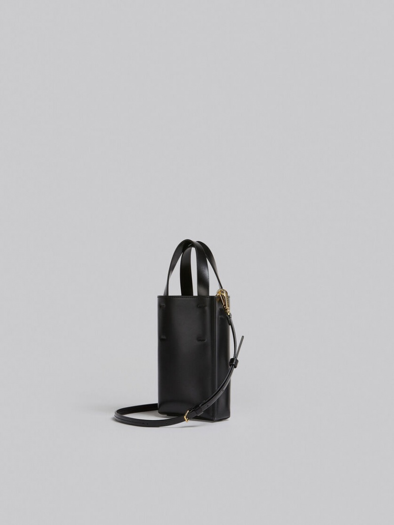 Marni Museo Nano Bag Leren Zwart | UBETG50074