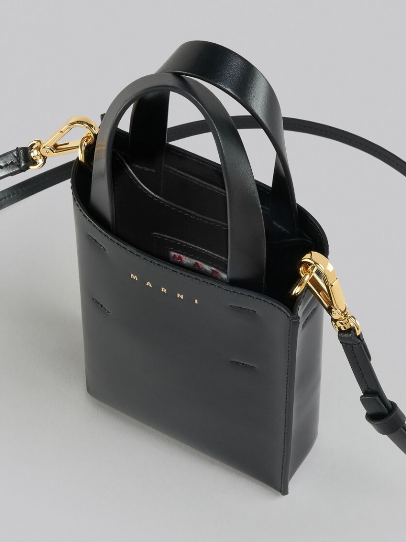 Marni Museo Nano Bag Leren Zwart | UBETG50074