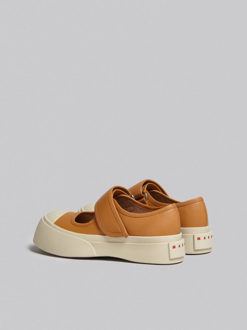 Marni Nappa Leren Mary Jane Sneaker Bruin | BEXMI15342