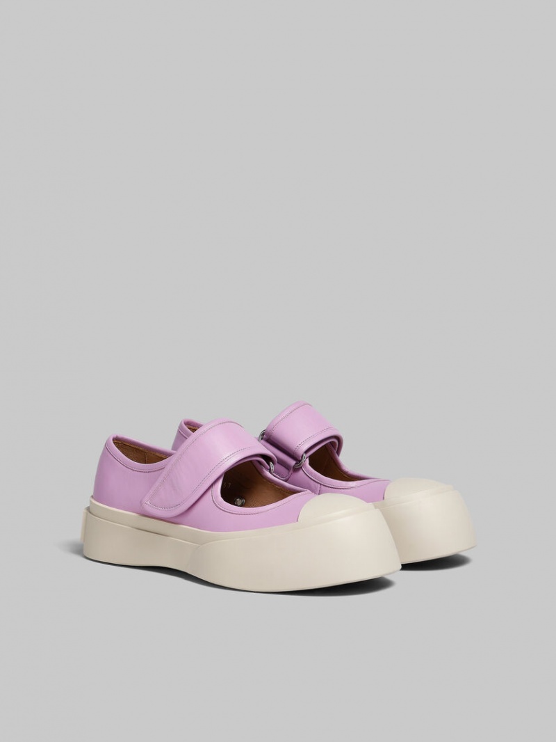 Marni Nappa Leren Mary Jane Sneaker Paars | BEJVR58541