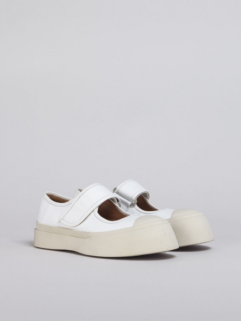 Marni Nappa Leren Mary Jane Sneaker Wit | LBETR16711