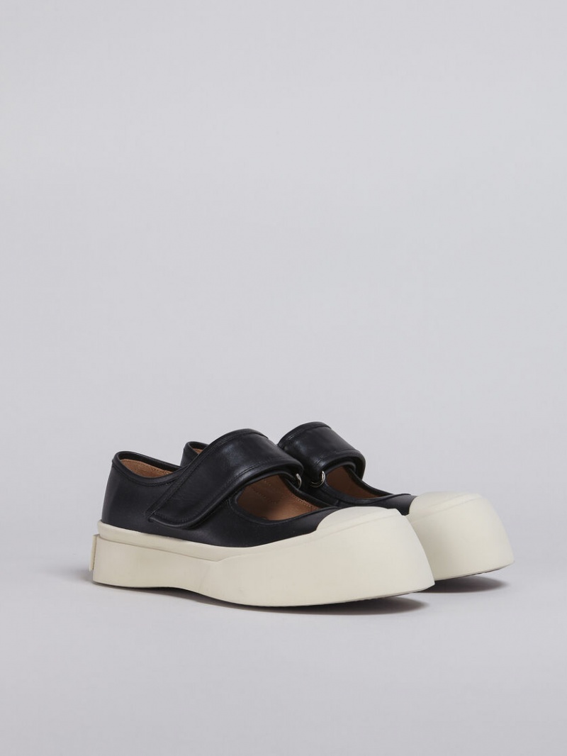 Marni Nappa Leren Mary Jane Sneaker Zwart | GBEUC78951