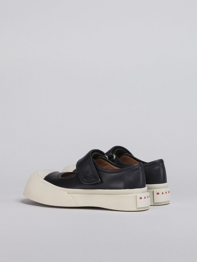 Marni Nappa Leren Mary Jane Sneaker Zwart | GBEUC78951