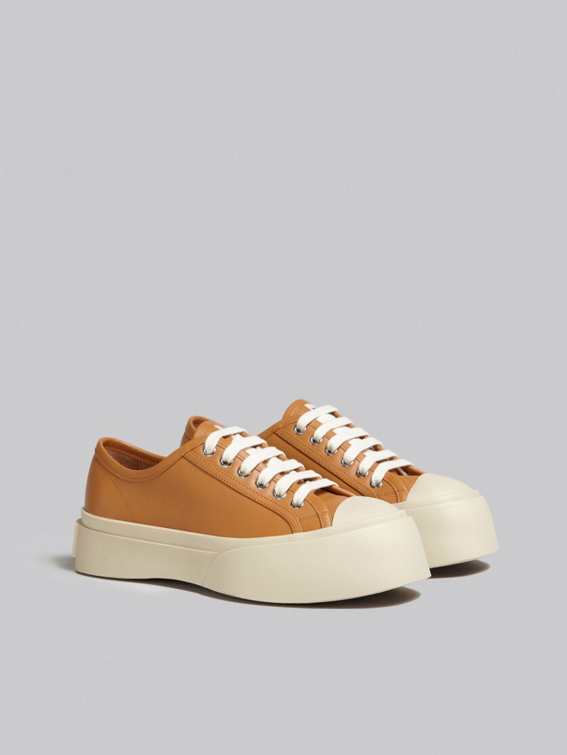 Marni Nappa Leren Pablo Kanten-up Sneaker Bruin | BEQAV48560