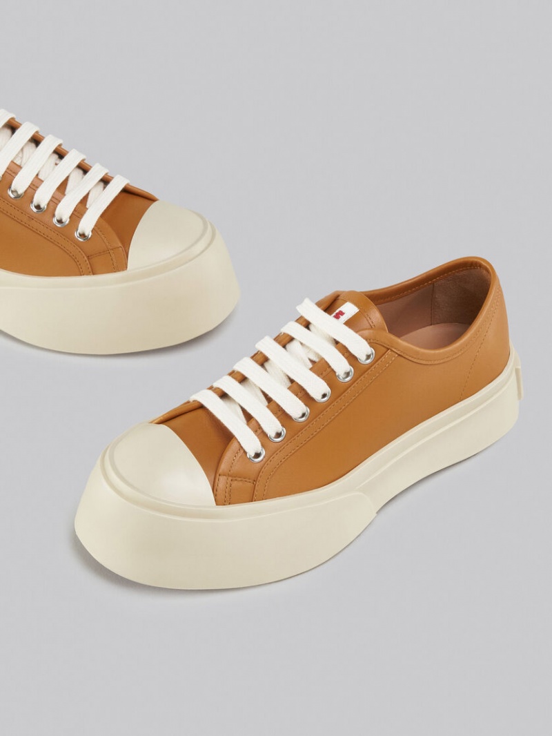 Marni Nappa Leren Pablo Kanten-up Sneaker Bruin | BEQAV48560