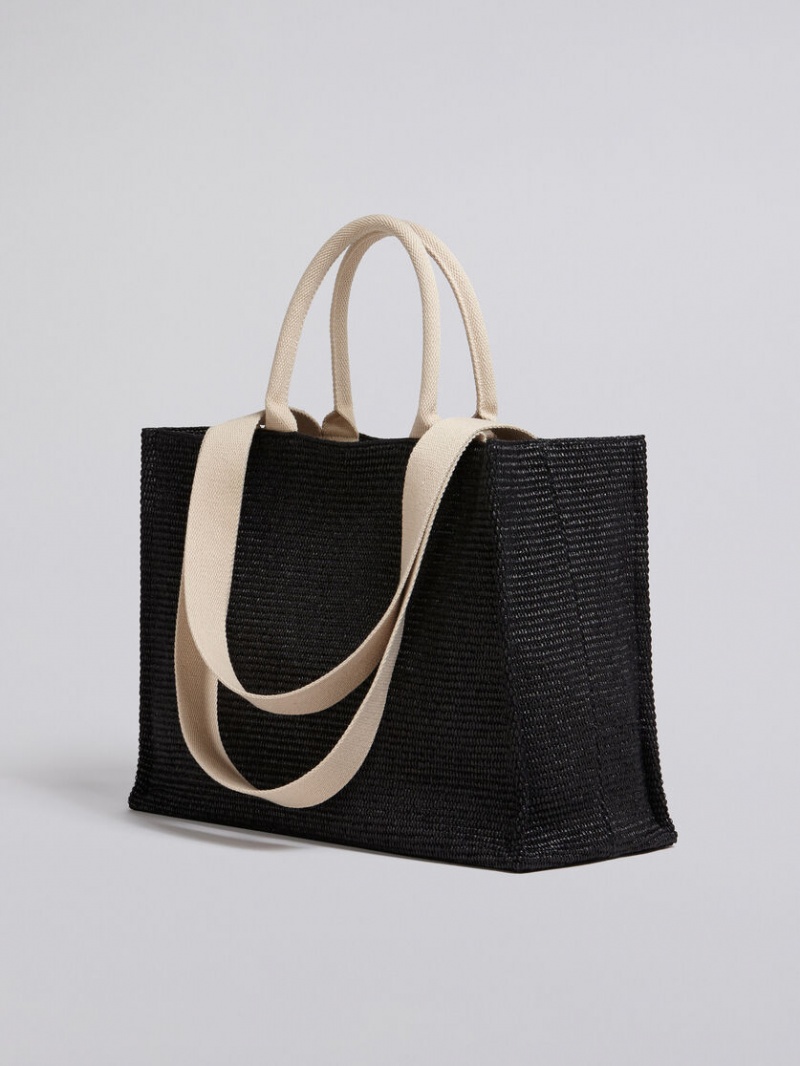 Marni Raffia Large Zwart | LBETR30524