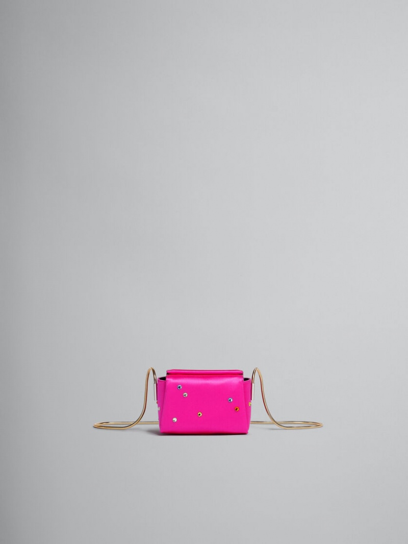 Marni Toggle Mini Bag Satin Fuchsie | UBETG23435