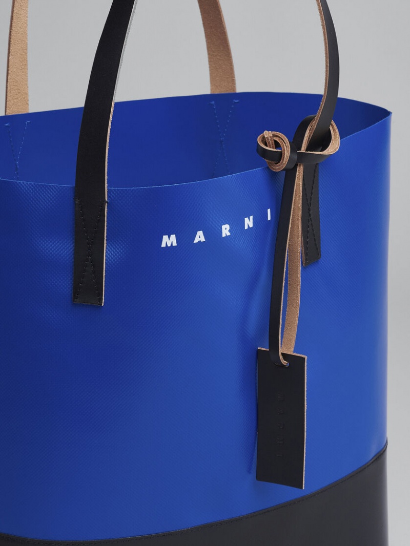 Marni Tribeca Shopping Bag Blauw Zwart | YBEGT13206