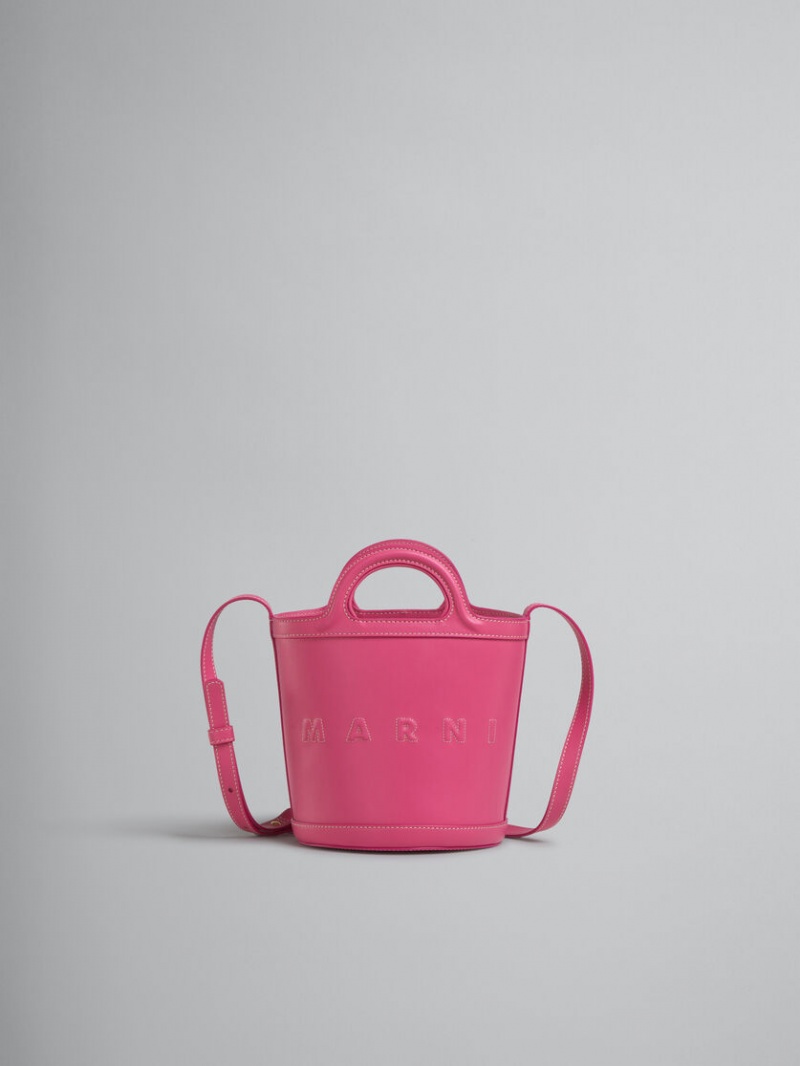 Marni Tropicalia Small Bucket Bag Leren Roze | BEJKU23363