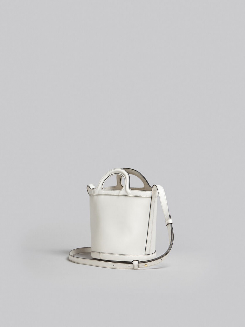 Marni Tropicalia Small Bucket Bag Leren Wit | GBEEC24574