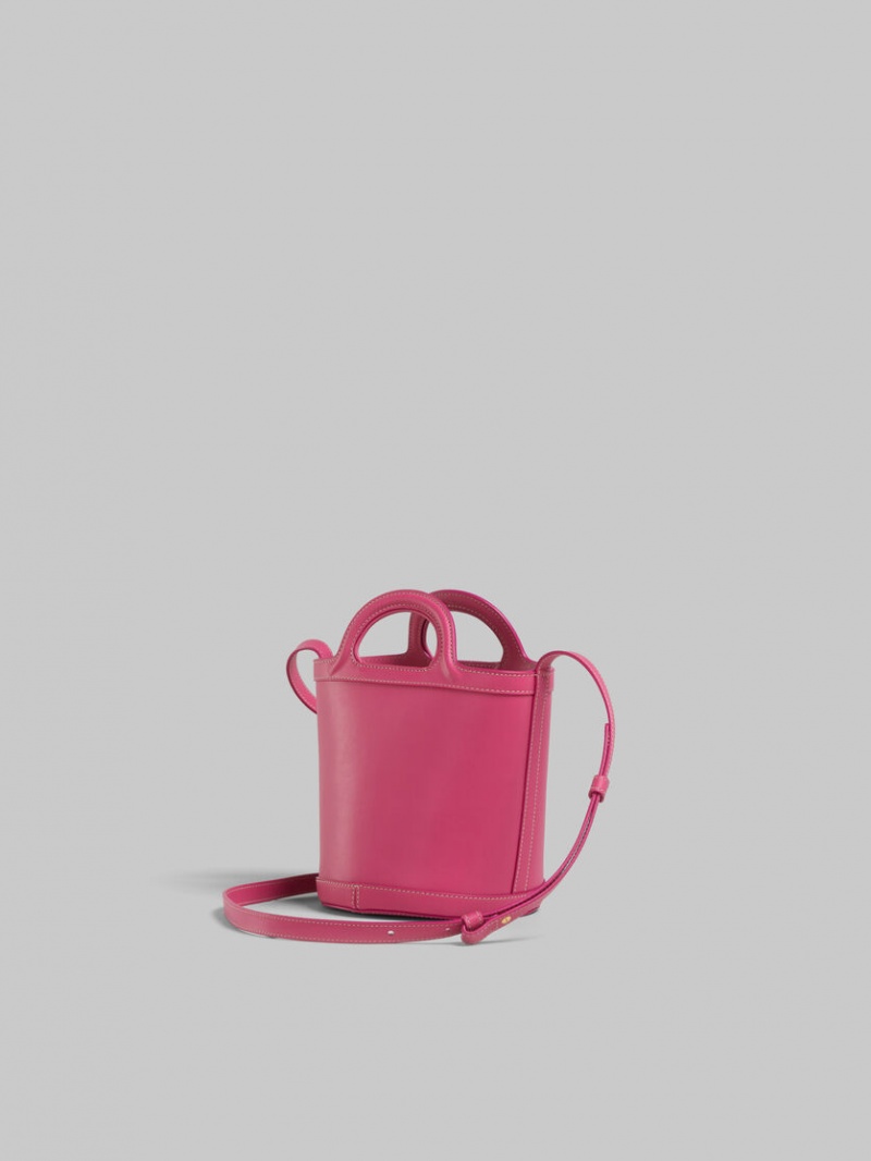 Marni Tropicalia Small Bucket Bag Leren Roze | BENZX47540