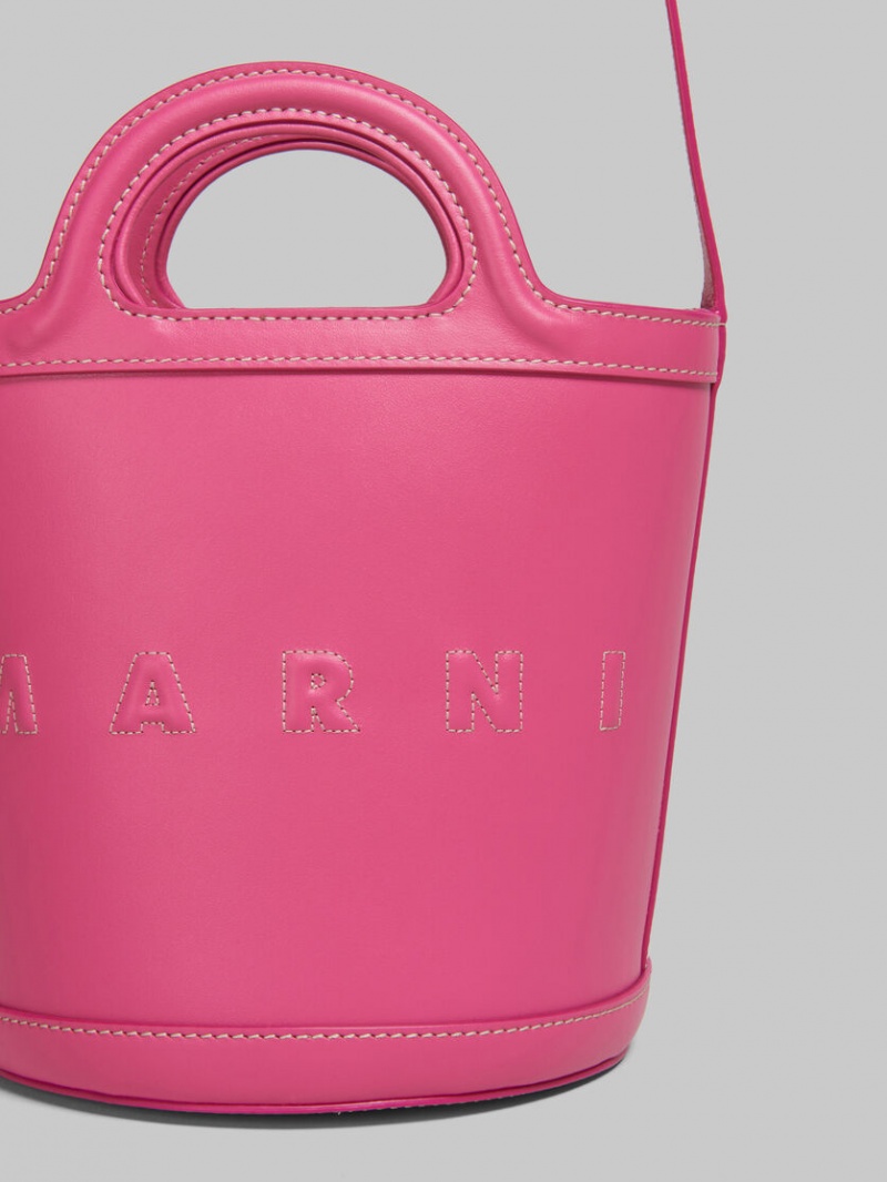 Marni Tropicalia Small Bucket Bag Leren Roze | BENZX47540