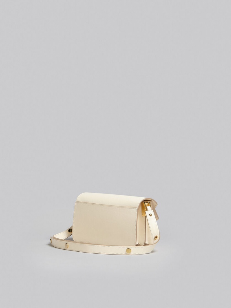 Marni Trunk Bag E/W In White Saffiano Leren Wit | MBEFT31883