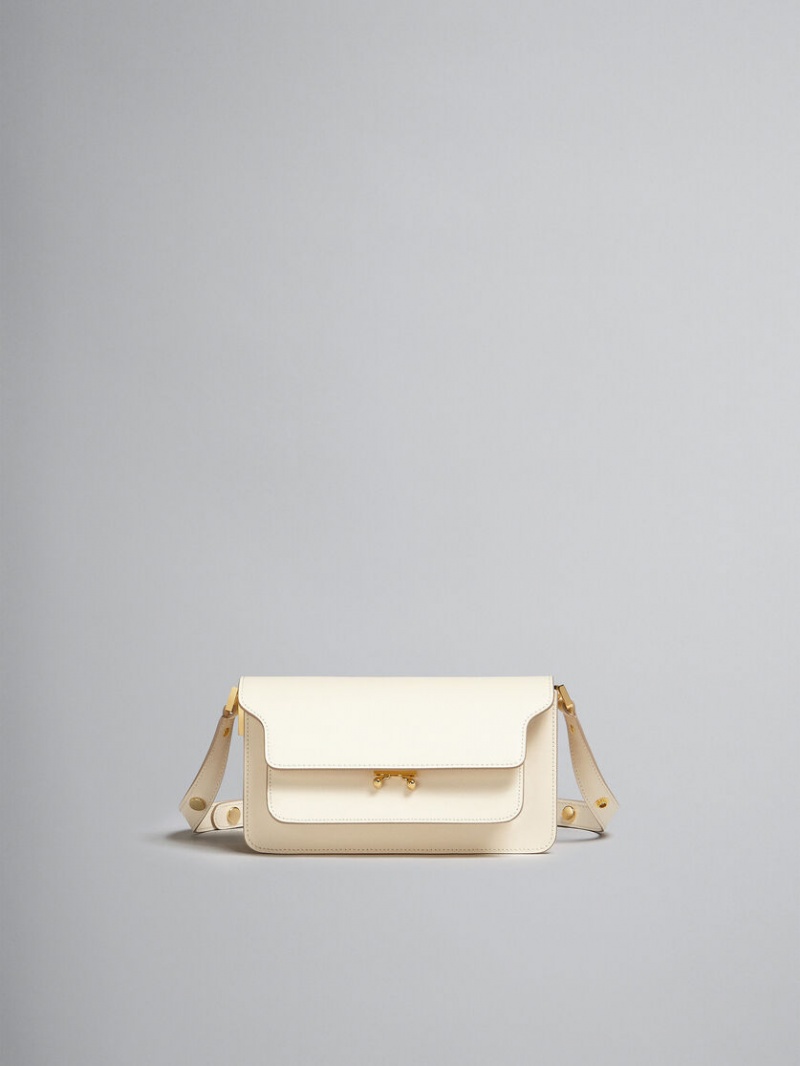 Marni Trunk Bag E/W In White Saffiano Leren Wit | MBEFT31883