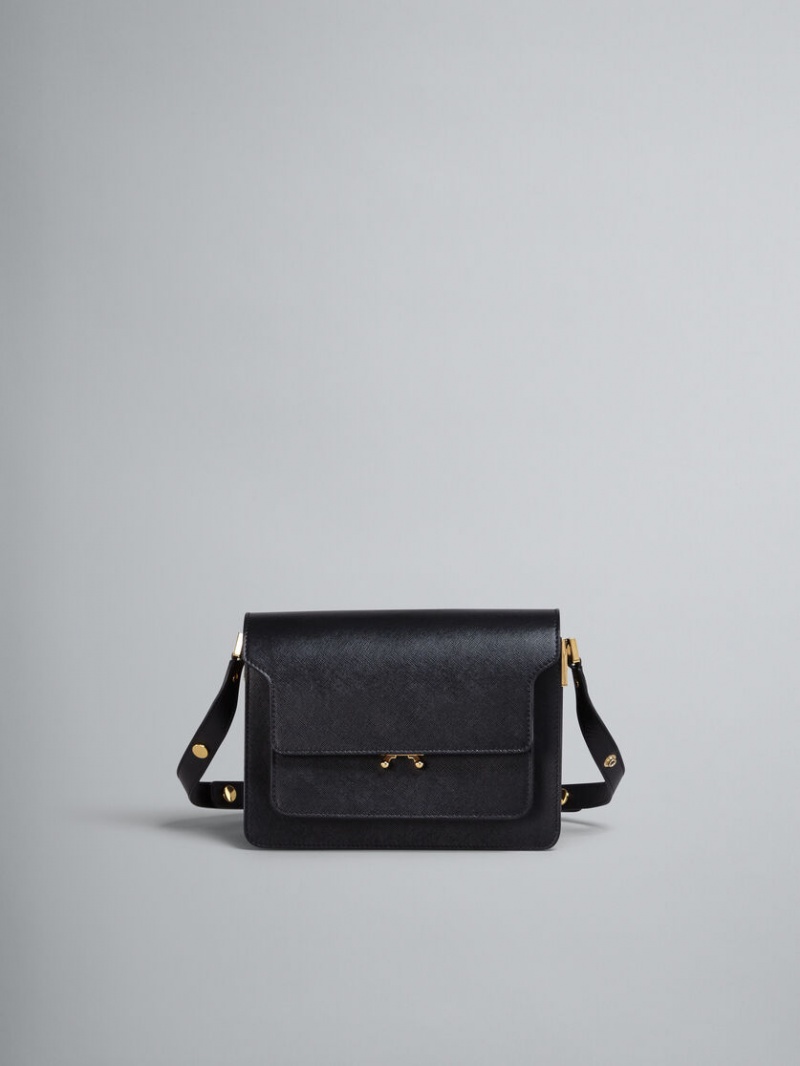 Marni Trunk Medium Bag Leren Zwart | LBESX25754