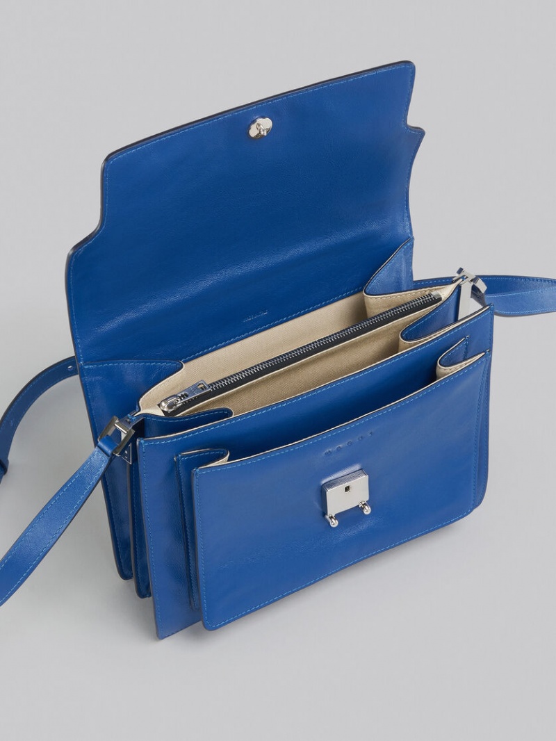 Marni Trunk Soft Large Bag Leren Blauw | YBEGT55613