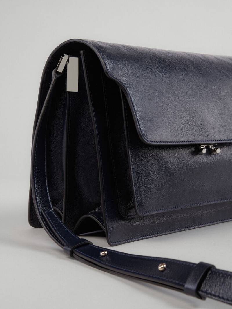 Marni Trunk Soft Large Bag Leren Blauw | EBEVG29274