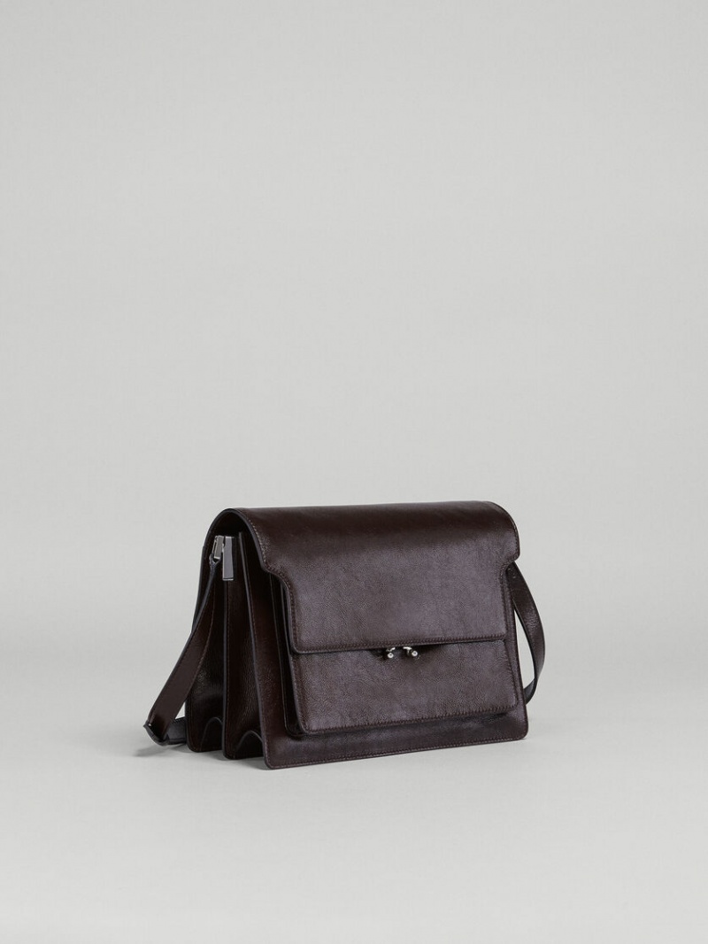 Marni Trunk Soft Large Bag Leren Bruin | BEZPD96742