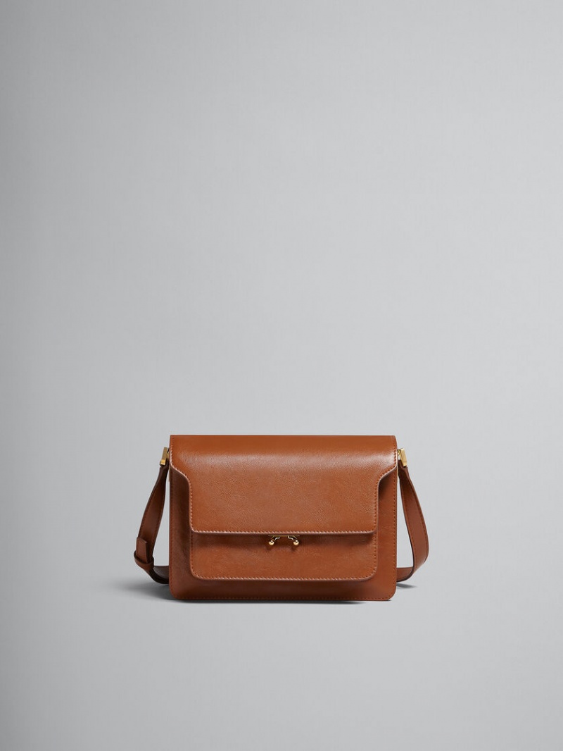 Marni Trunk Soft Medium Bag Leren Bruin | LBETR87025