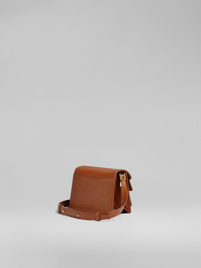 Marni Trunk Soft Mini Bag Leren Bruin | BEQAV82185