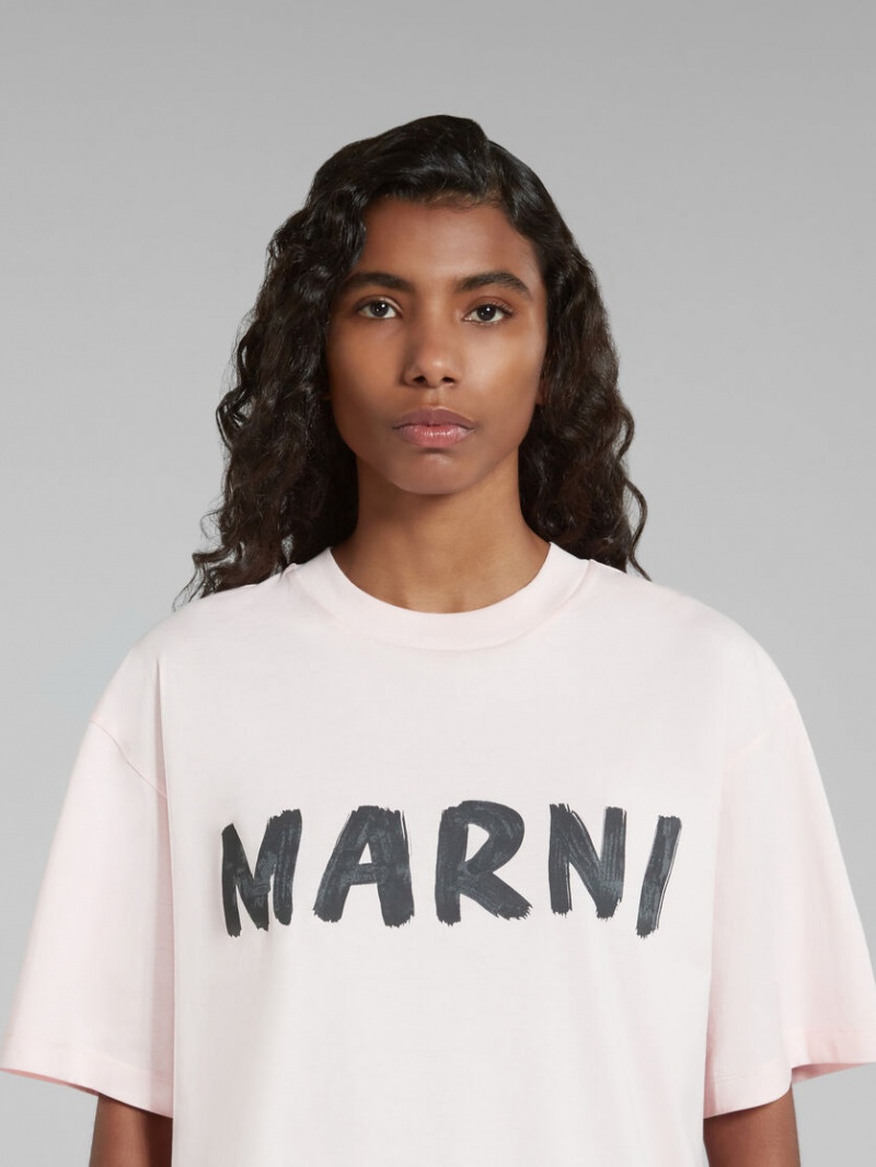 Marni T-shirt With Marni Print Roze | UBEND44642