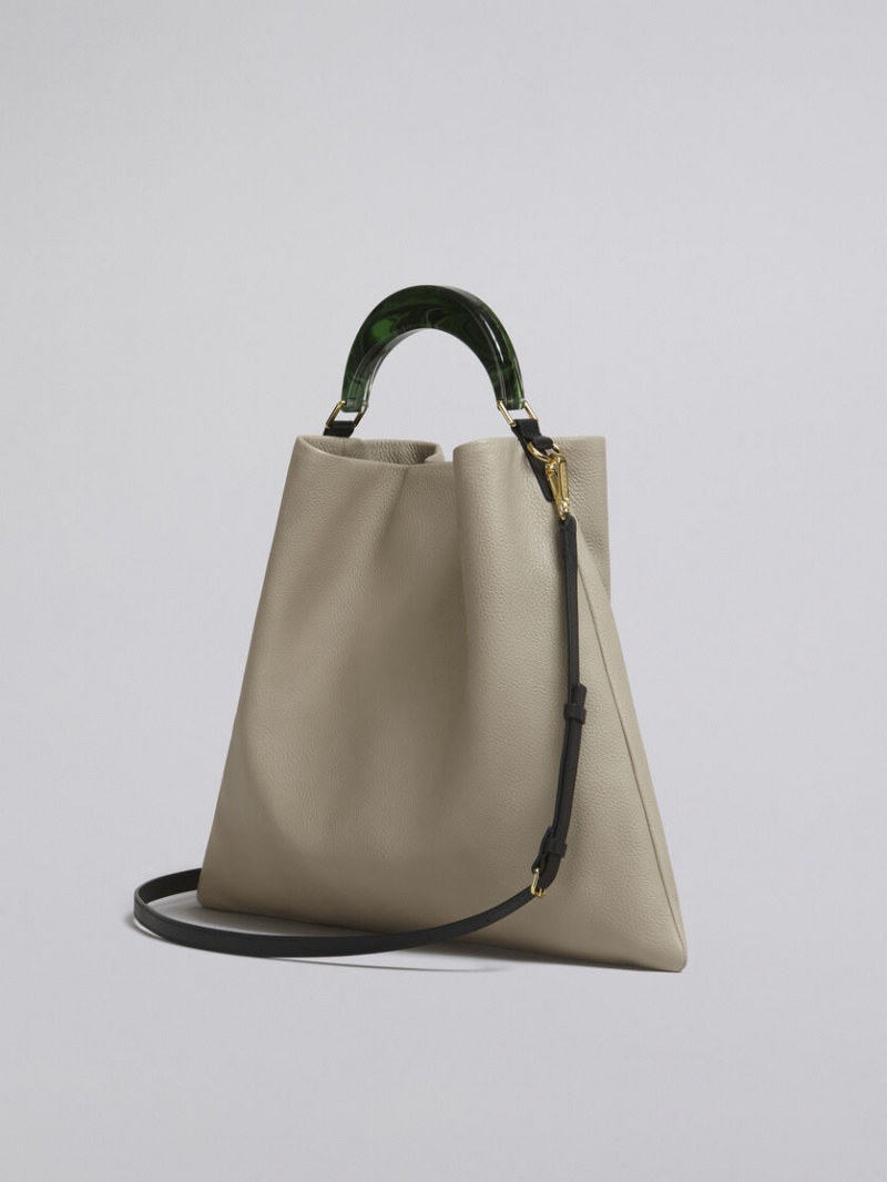 Marni Venice Medium Bag Leren Beige | ZBEMJ62450