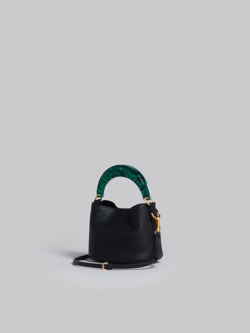 Marni Venice Mini Bucket Bag Leren Zwart | QBEUV25134