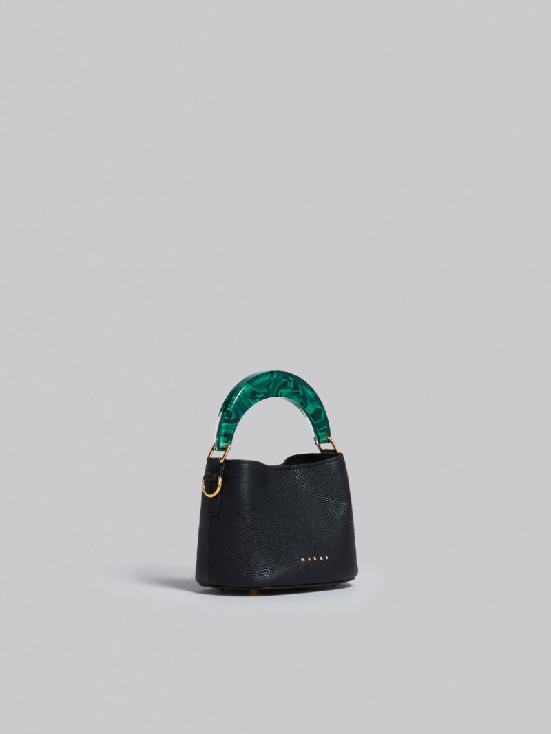 Marni Venice Mini Bucket Bag Leren Zwart | QBEUV25134