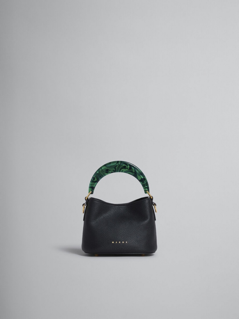 Marni Venice Mini Bucket Bag Leren Zwart | QBEUV25134