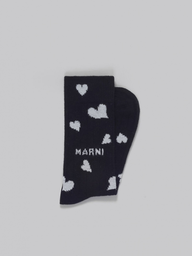 Marni Wol With Heart Motif Zwart | UBETG45912